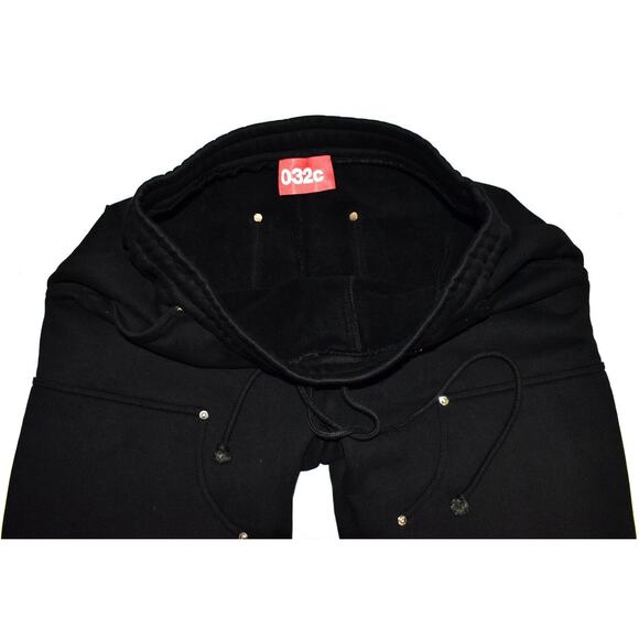 B8 NEW 032C Black Organic Cotton Straight Leg Paneled Track Pants Size L $385 - Picture 4 of 9